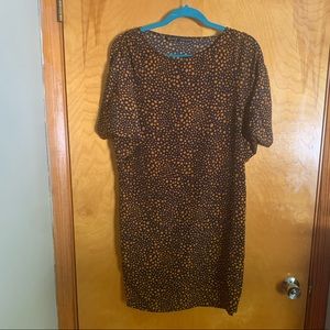 Navy and Orange Dot Zara Shift Dress